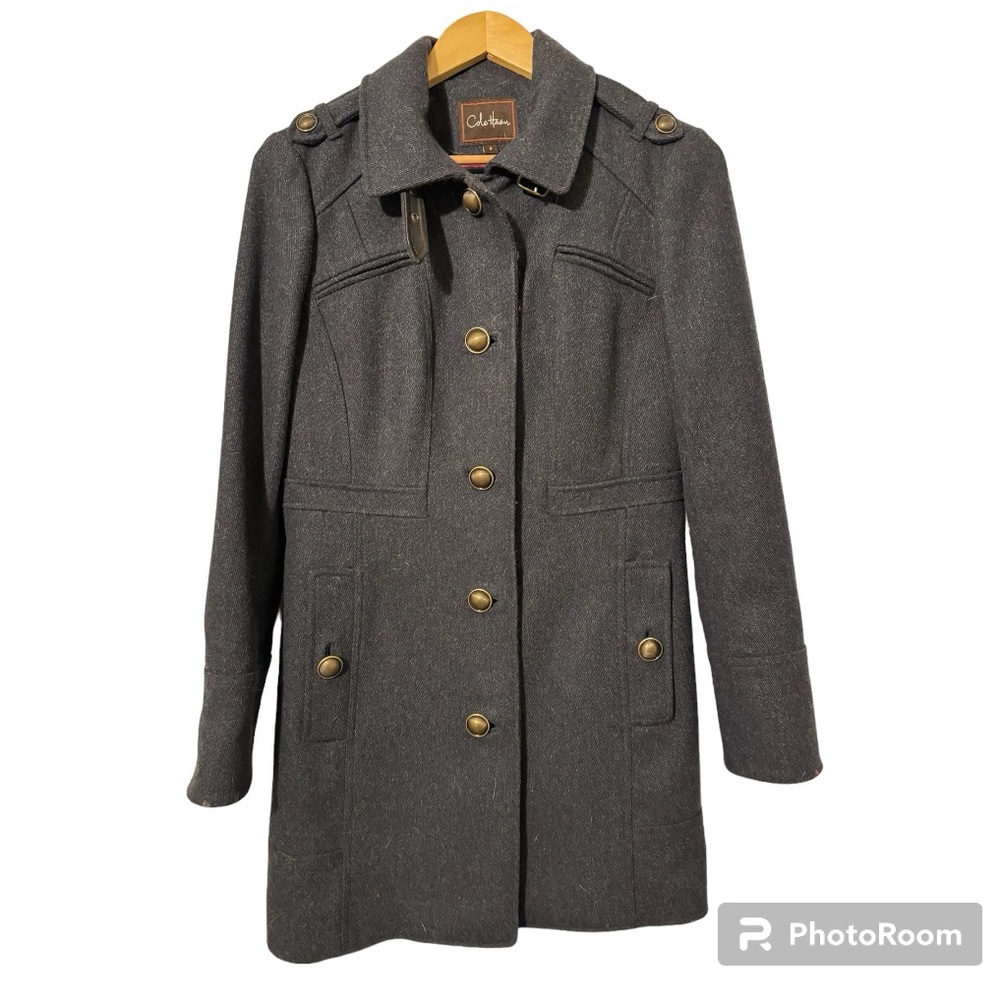 Cole Haan size 8 blue military inspired coat